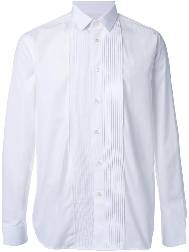 Saint Laurent Pleated Placket Long Sleeve Shirt
