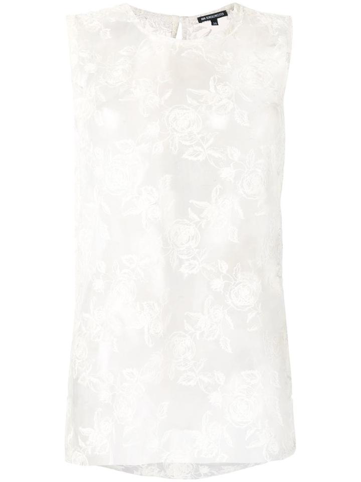 Ann Demeulemeester Floral Lace Tank - Neutrals