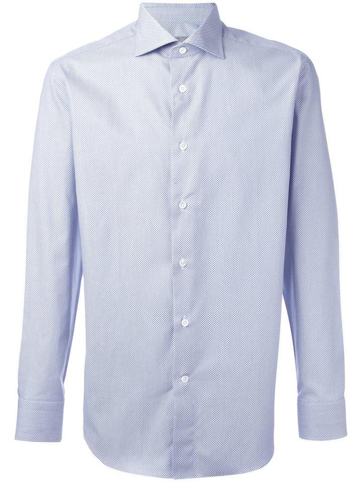 Canali Dot Pattern Shirt, Men's, Size: 41, Blue, Cotton