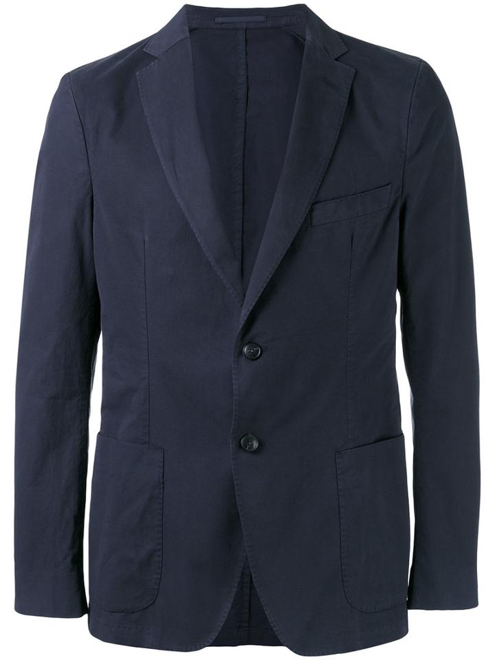 Officine Generale - Two Button Blazer - Men - Cotton/polyester - 48, Blue, Cotton/polyester