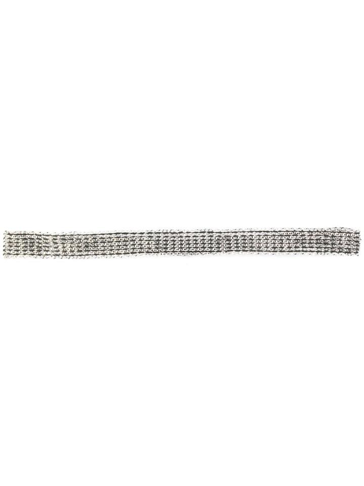 Saint Laurent Chain Embroidered Headband - Metallic