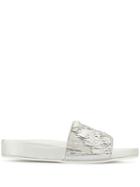 Nº21 Metallic Embellished Slides - Silver