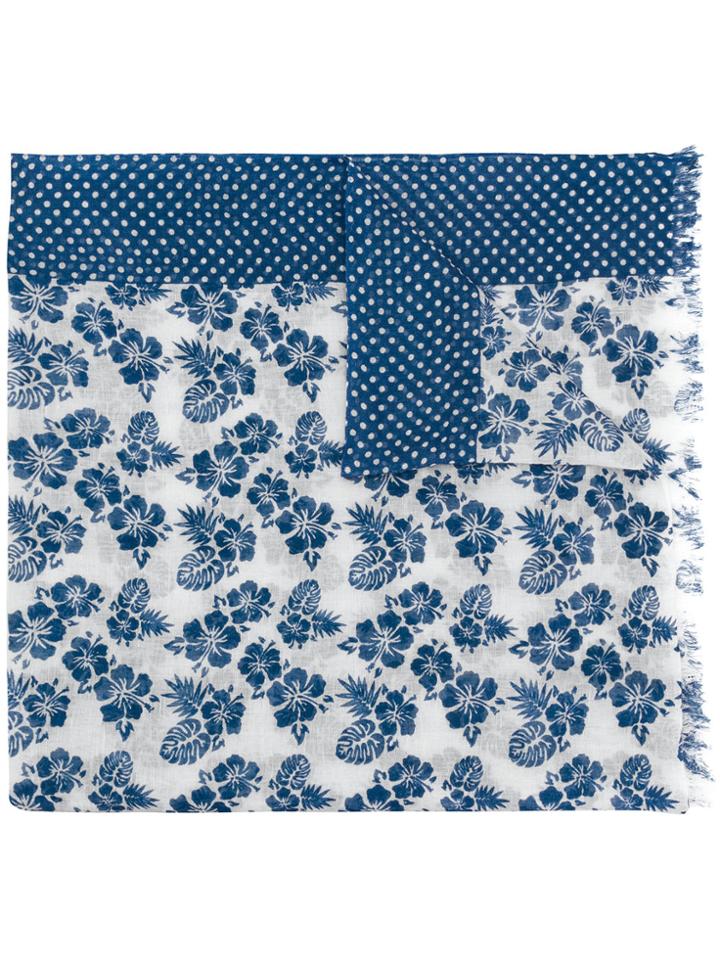 Altea Flower Print Scarf - White