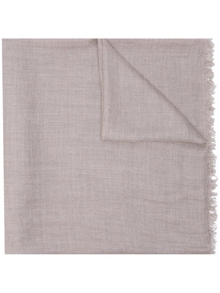 Faliero Sarti Frayed Scarf, Women's, Nude/neutrals, Silk/cashmere