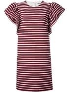 Msgm Ruffled Sleeves T-shirt Dress - Blue