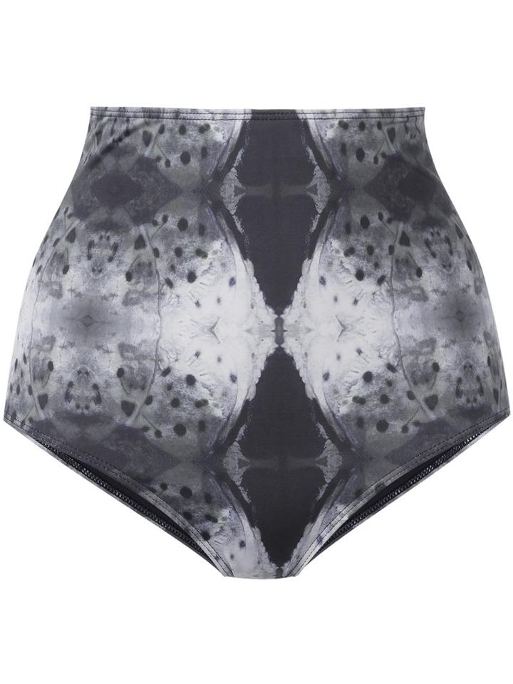 Mona - 'luna' High-waisted Bikini Bottom - Women - Polyester/spandex/elastane - L, Green, Polyester/spandex/elastane