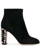 Dolce & Gabbana Crystal Embellished Boots - Black