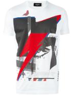 Dsquared2 Lightning Print T-shirt, Men's, Size: Small, White, Cotton