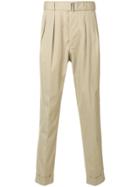 Officine Generale Buckled Tapered Trousers - Nude & Neutrals