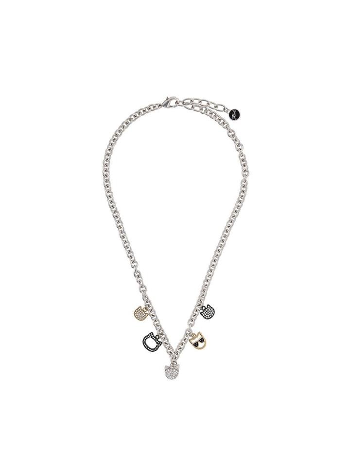 Karl Lagerfeld Choupette Charm Necklace - Silver