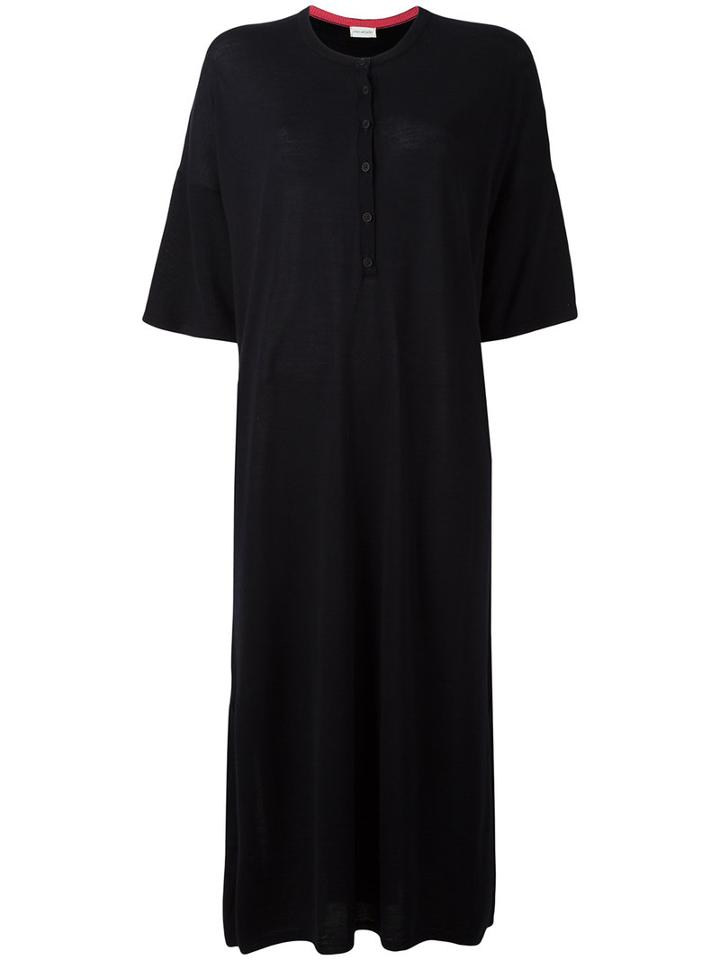 Chinti And Parker Button Jersey Dress, Women's, Size: Small, Black, Merino