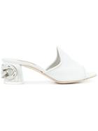 Casadei Chain Embellished Mules - White