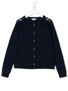 Chloé Kids Lace Embroidered Cardigan - Blue
