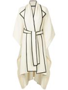 Rosetta Getty Scarf Detail Cape - White