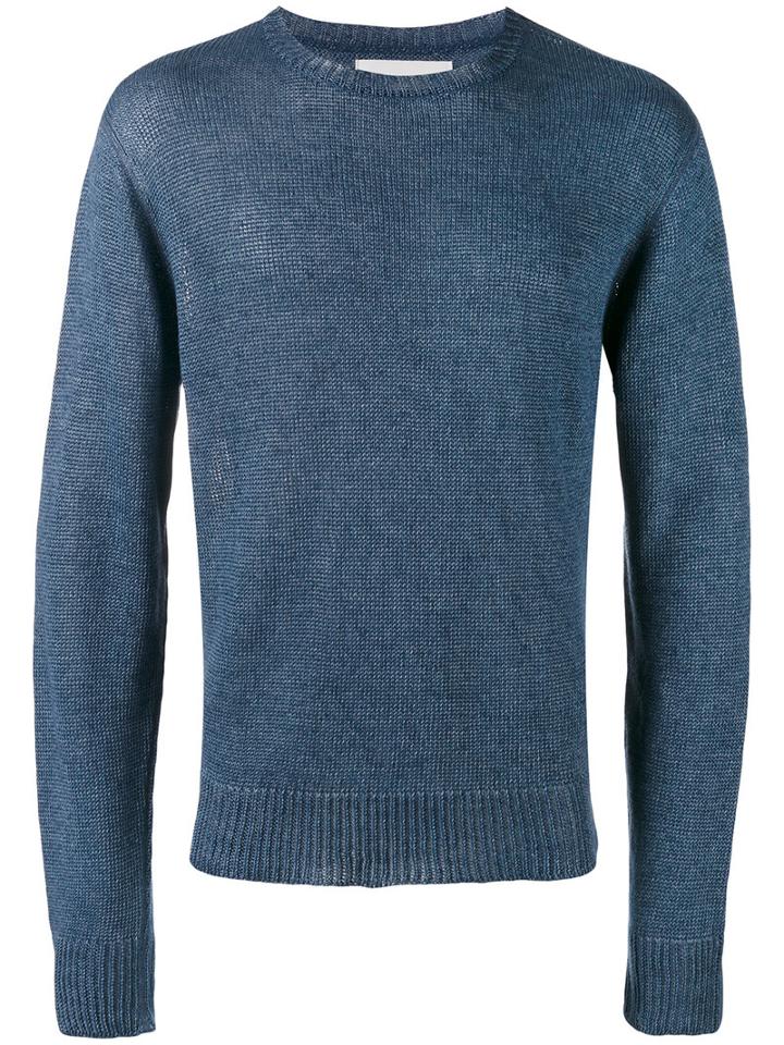 Our Legacy Base Round Neck Jumper, Men's, Size: 48, Blue, Hemp