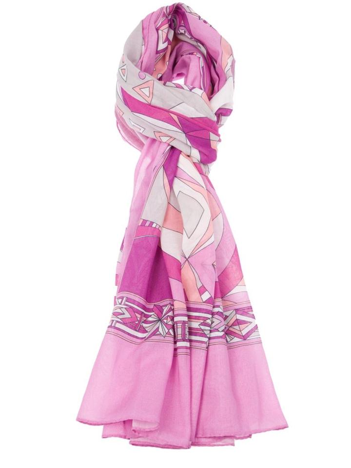 Emilio Pucci Signature Print Scarf, Women's, Pink/purple, Cotton