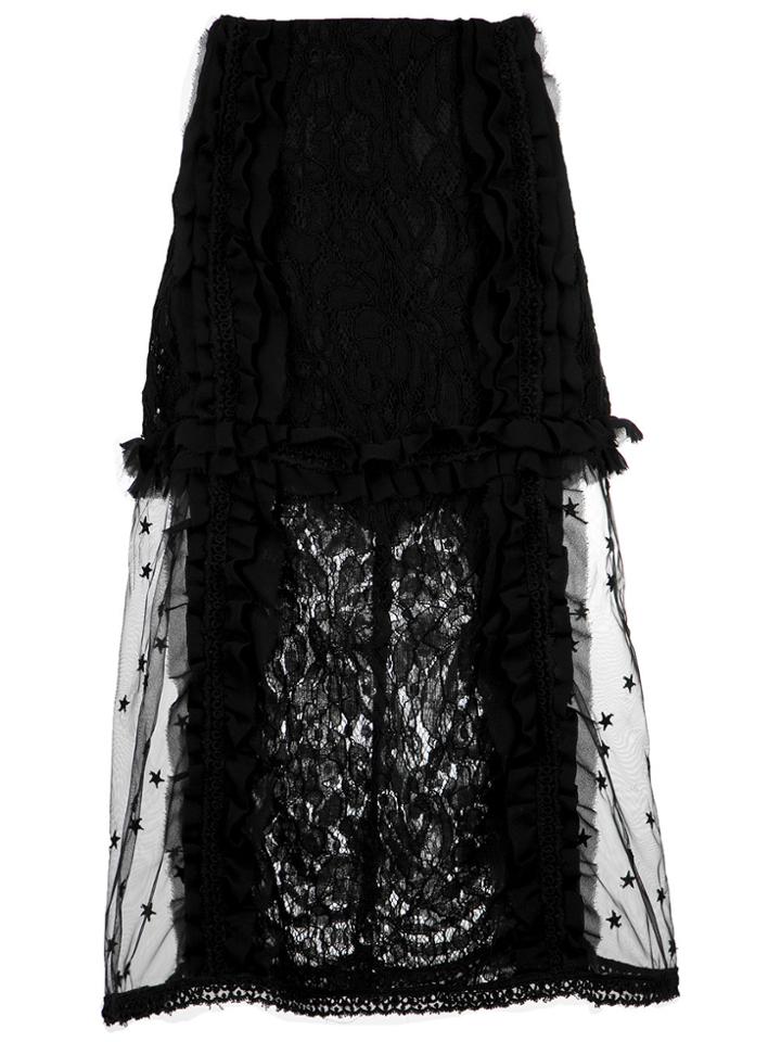 Andrea Bogosian Silk Midi Skirt - Black