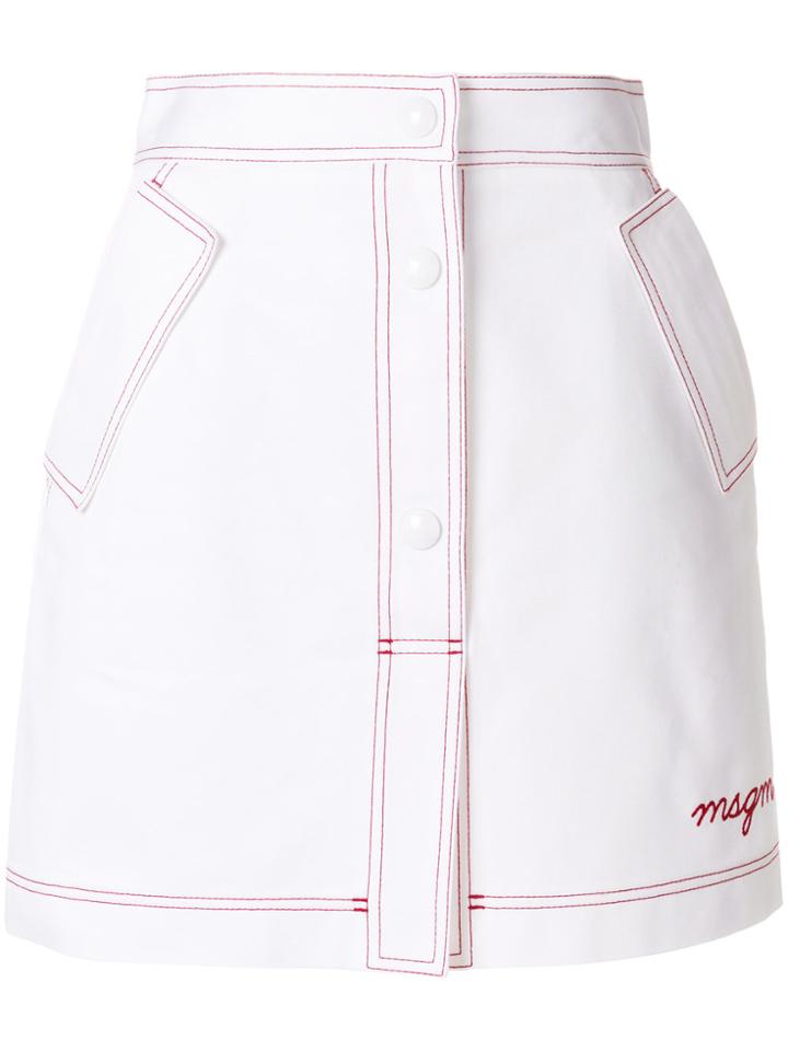 Msgm A-line Skirt - White