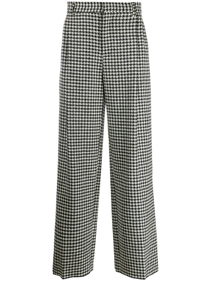 Loewe Houndstooth Straight Trousers - Black