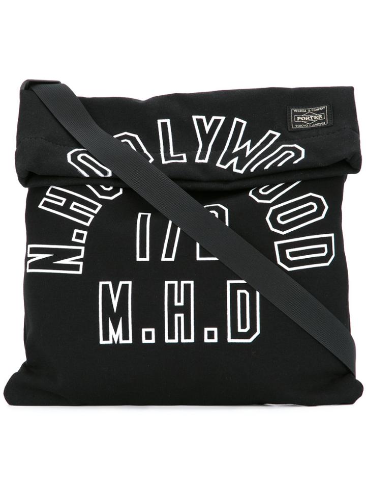 N. Hoolywood Logo Print Shoulder Bag - Black