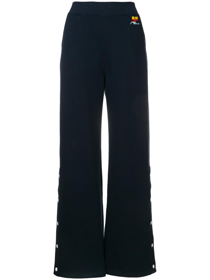 Courrèges Flared High-waist Trousers - Blue