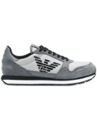 Emporio Armani Panelled Lace-up Sneakers - Grey