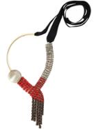 Marni Crystal Embellished Necklace, Women's, Red