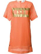 Msgm Logo Print Dress, Women's, Size: 40, Yellow/orange, Polyester