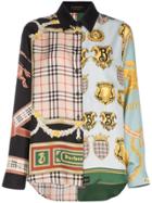 Burberry Burb Slk Sht Scrf Ptchwrk - Blue