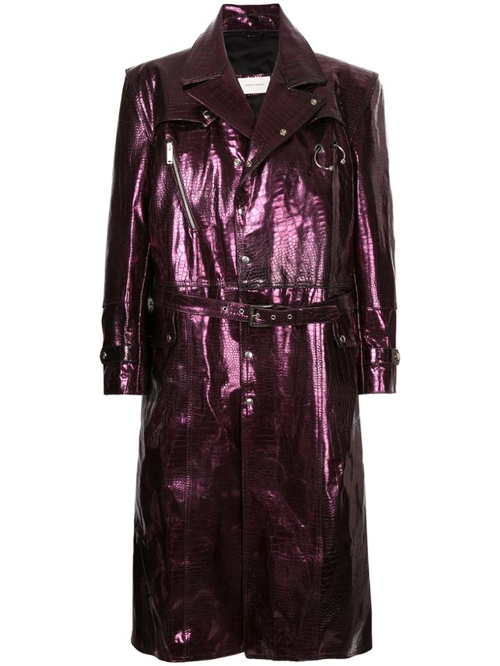 Strateas Carlucci Meta Pierced Trench Coat - Pink & Purple
