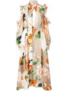 Off-white Floral Printed Loose Dress - Nude & Neutrals