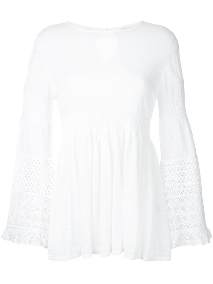 Torrazzo Donna - Bell Sleeve Jumper - Women - Cotton - One Size, White, Cotton