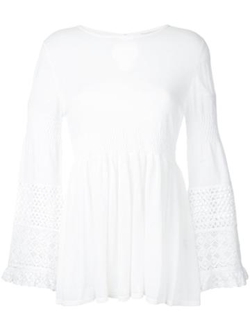 Torrazzo Donna - Bell Sleeve Jumper - Women - Cotton - One Size, White, Cotton