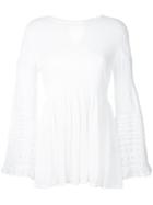 Torrazzo Donna - Bell Sleeve Jumper - Women - Cotton - One Size, White, Cotton