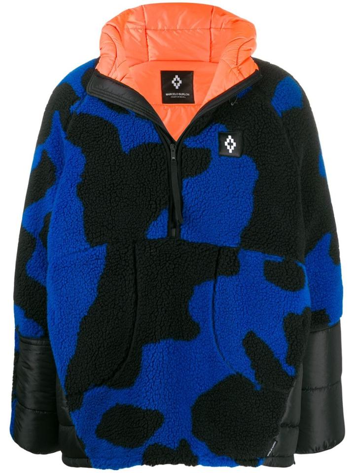 Marcelo Burlon County Of Milan Camouflage Fleece Hoodie - Blue