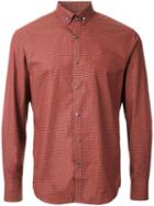 Kent & Curwen Mini Gingham Check Shirt, Men's, Size: Small, Yellow/orange, Cotton