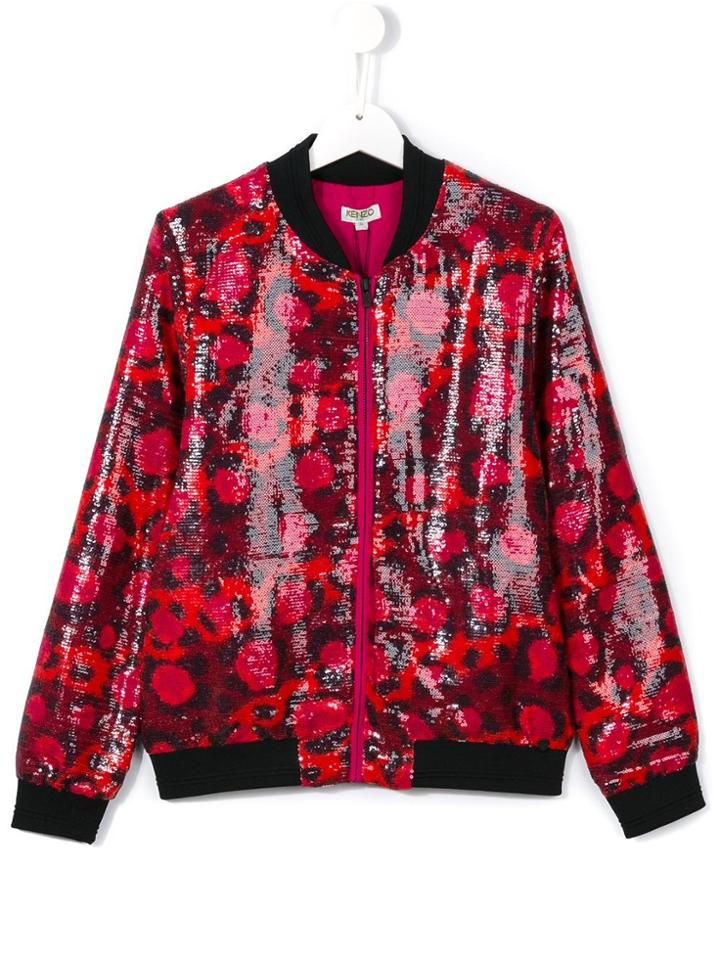 Kenzo Kids Jungle Patterned Bomber Jacket - Pink & Purple