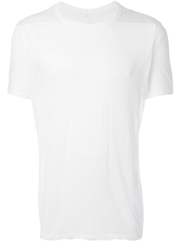 Rick Owens Round Neck T-shirt, Men's, Size: Xs, White, Cotton