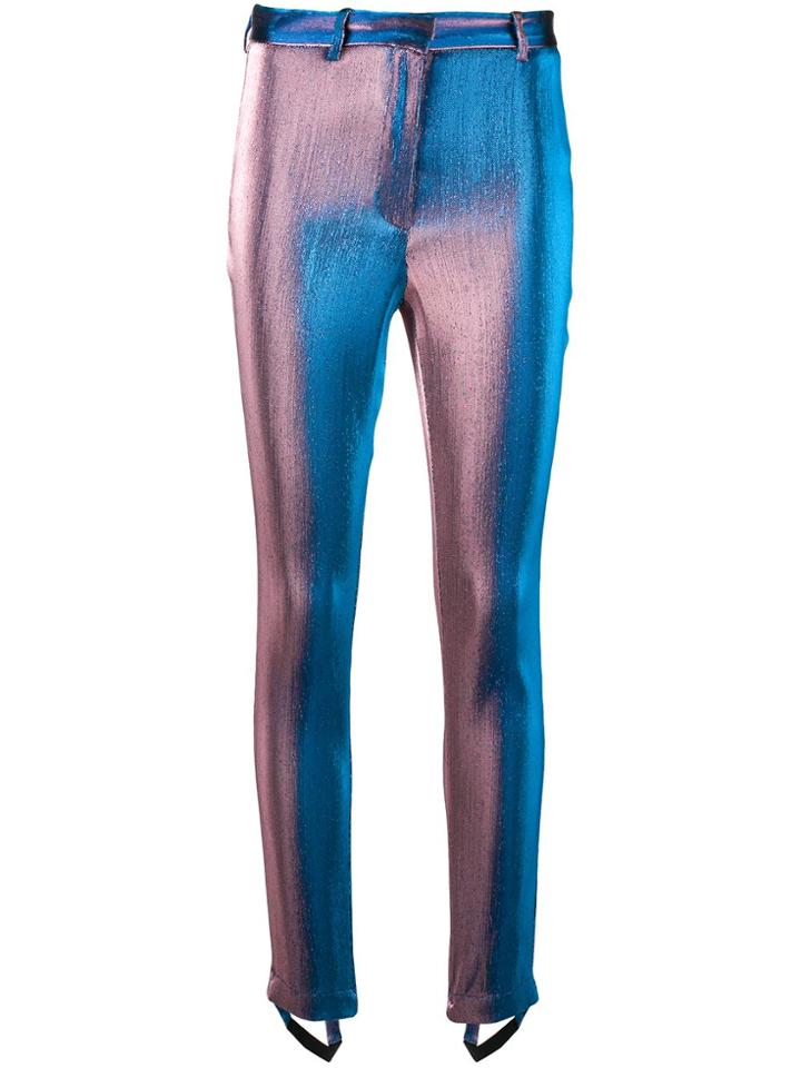 Roberto Cavalli Flat Front Stirrup Trousers - Blue