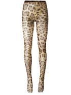 Dolce & Gabbana Leopard Print Tights - Neutrals