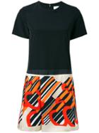 Carven - Printed Playsuit - Women - Silk/polyester - 38, Black, Silk/polyester