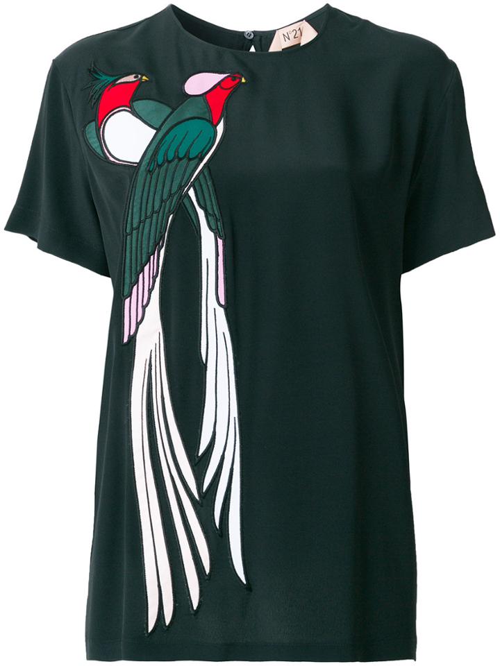 No21 Bird Appliqué Blouse - Black