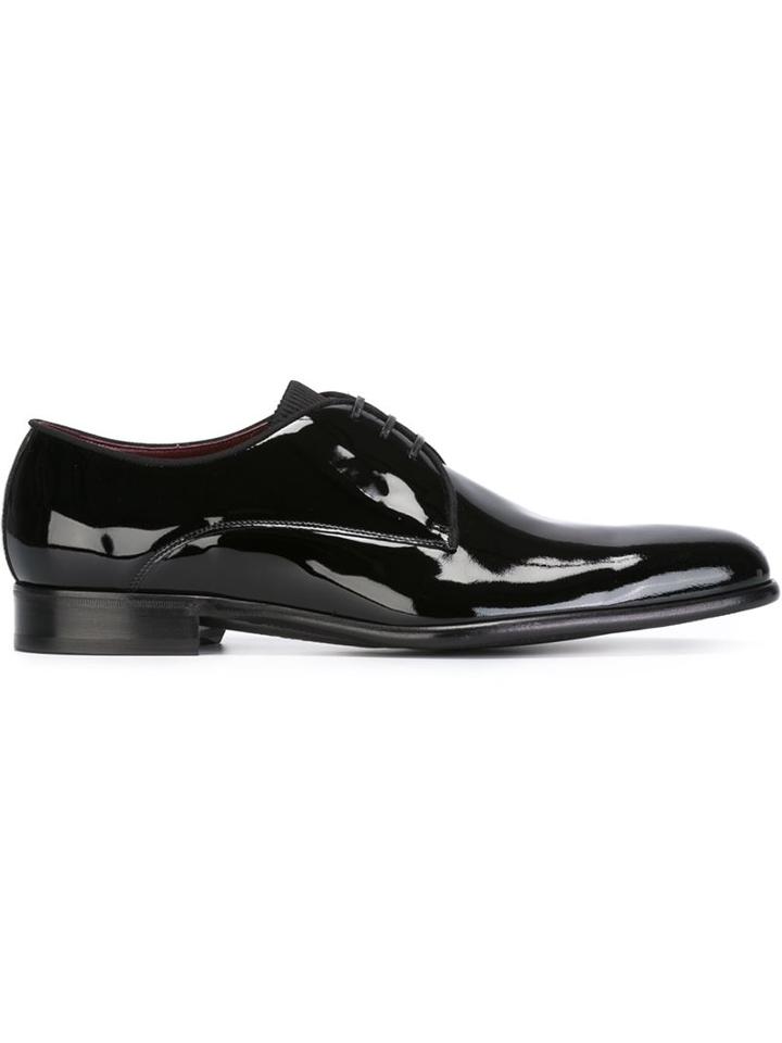 Dolce & Gabbana Classic Derby Shoes, Men's, Size: 43, Black, Patent Leather/leather