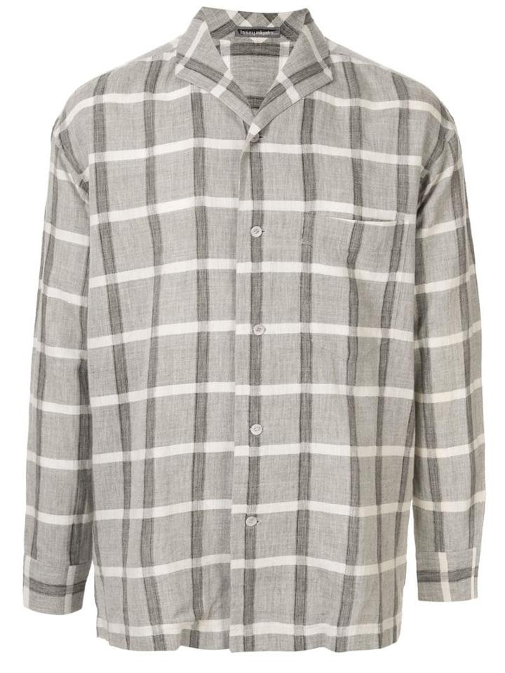 Issey Miyake Pre-owned Checked Straight Shirt - Grey