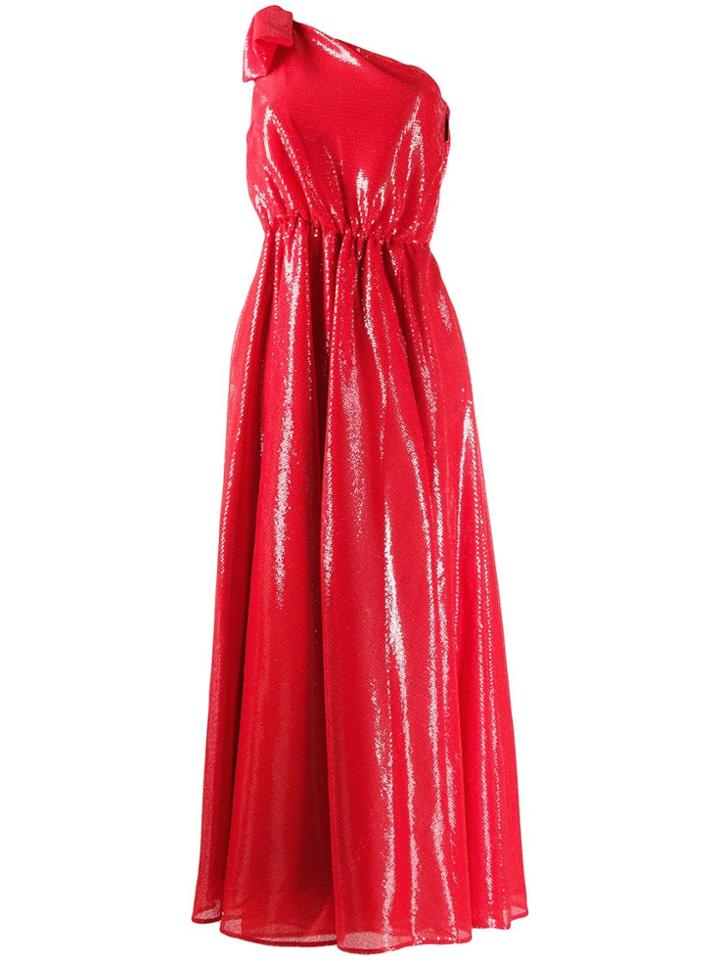 Msgm One Shoulder Dress - Red