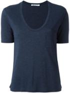 T By Alexander Wang Scoop Neck T-shirt, Women's, Size: L, Blue, Rayon