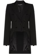 Dolce & Gabbana Button Embellished Tailcoat Blazer - Black