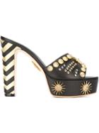 Fausto Puglisi Studded Pump Sandals With Zig Zag Heel Detail
