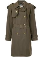 Chanel Vintage Belted Midi Trench Coat - Green