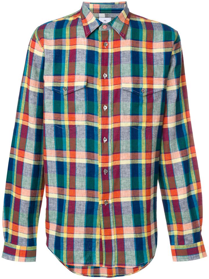 Ps By Paul Smith Check Patch Pocket Shirt - Multicolour